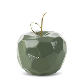 Figurka Ceramiczna Jabłko Apel 13X13X10 Zielona + Złota - Eurofirany