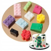 Figurka Dekoracja na tort KLOCKI LEGO 10 szt KOLOROWE figurki cukrowe