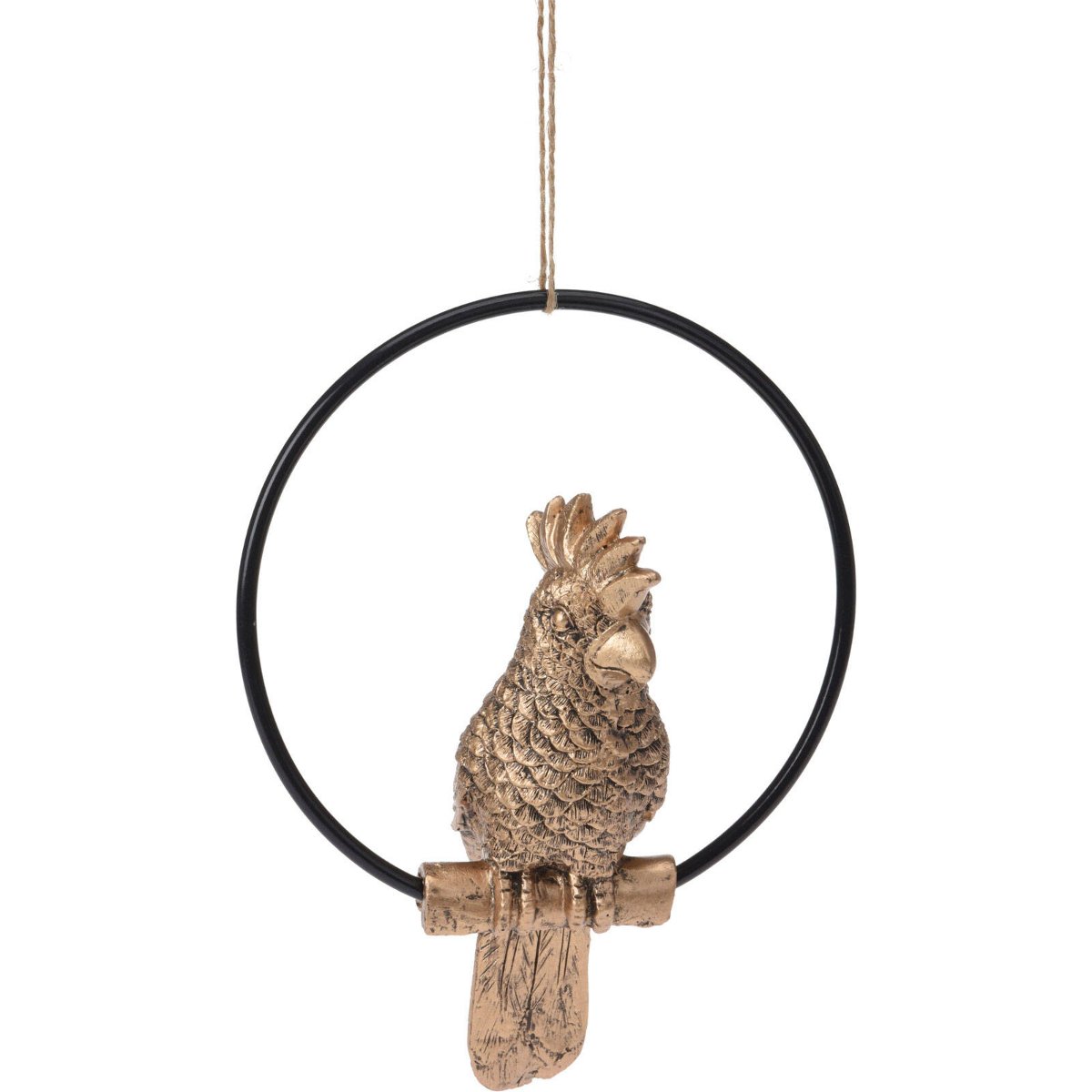 Zdjęcia - Figurka / świecznik Figurka dekoracyjna Papuga w kole, wys. 22,1 cm