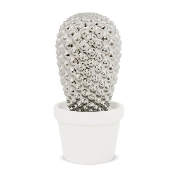 Figurka DUWEN Digne Kaktus, srebrny, 21x10 cm - Duwen