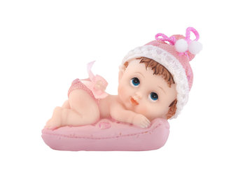 Figurka, Dziewczynka z poduszką, różowy, 9 cm