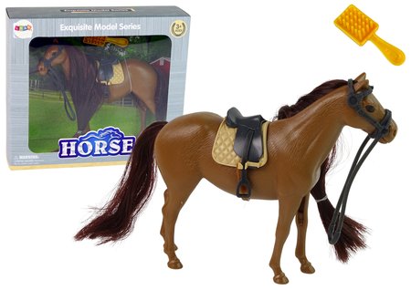 Zdjęcia - Figurka / zabawka transformująca LEAN Toys Figurka Konia Koń Do Czesania Brązowa Grzywa 