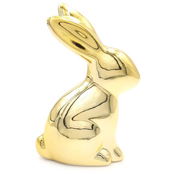 Figurka Królik Wielkanocny, Ceramiczny, Złoty, 14 cm - Inny producent