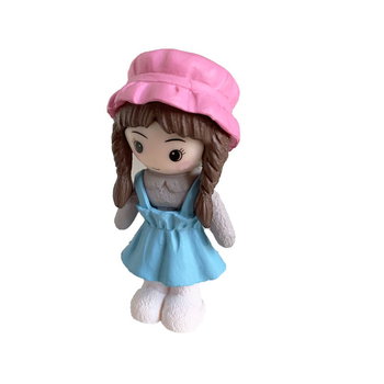 Figurka laleczka Dziewczynka w niebieskiej sukience z warkoczykami - HABARRI