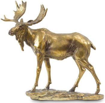 Figurka Łoś, złota, 14x25x26 cm - Pigmejka