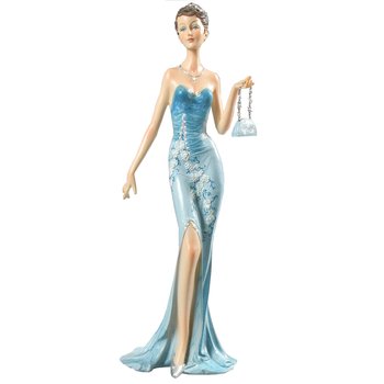 Figurka ozdobna, Dama z torebką w błękitnej sukni - Batek