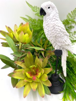 Figurka Papuga biała na podstawce 25,5x9x6cm - ART-POL