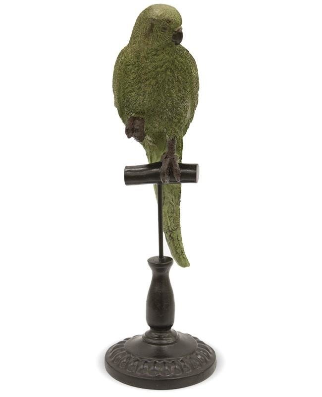 Figurka Papuga, zielona, 44x15,5x13,5 cm