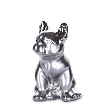 Figurka PIGMEJKA Pies, srebrna, 15x11 cm - Pigmejka