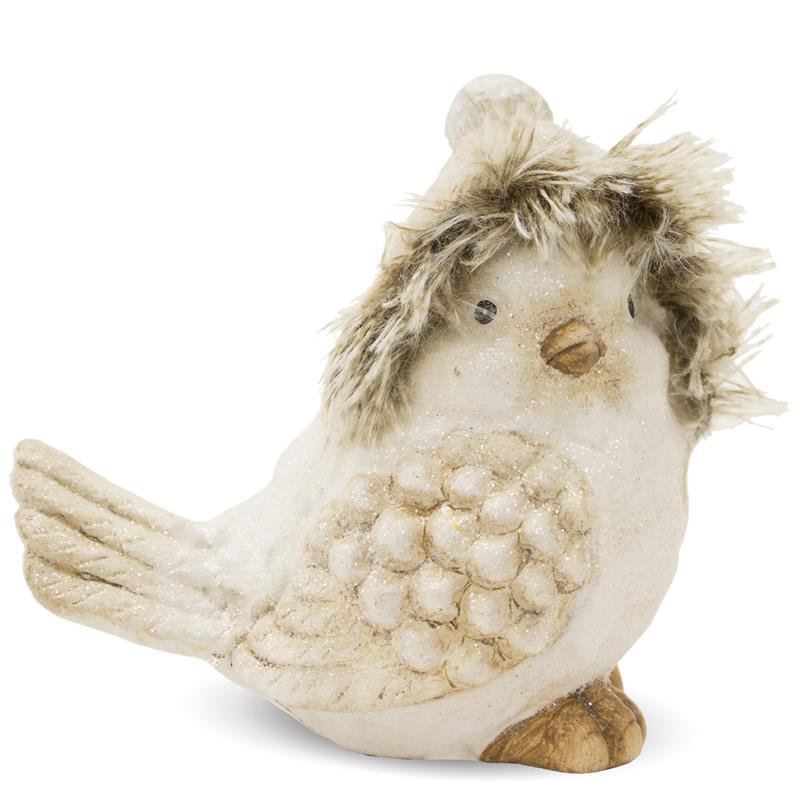Figurka Ptaszek, kremowa, 12x12,5x8 cm