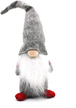 Figurka skrzata TUTUMI Krasnal Świąteczny, szary, 40 cm - Tutumi