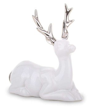 Figurka Świąteczna Ceramiczny Jeleń Biały - ART-POL