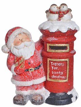 Figurka Święty Mikołaj ze skrzynką na listy LED, Czerwony - MIA home