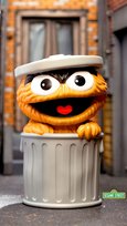 Figurka Vinylowa Oscar the Grouch z Sesame Street - 13 cm, Pomarańczowa Super7
