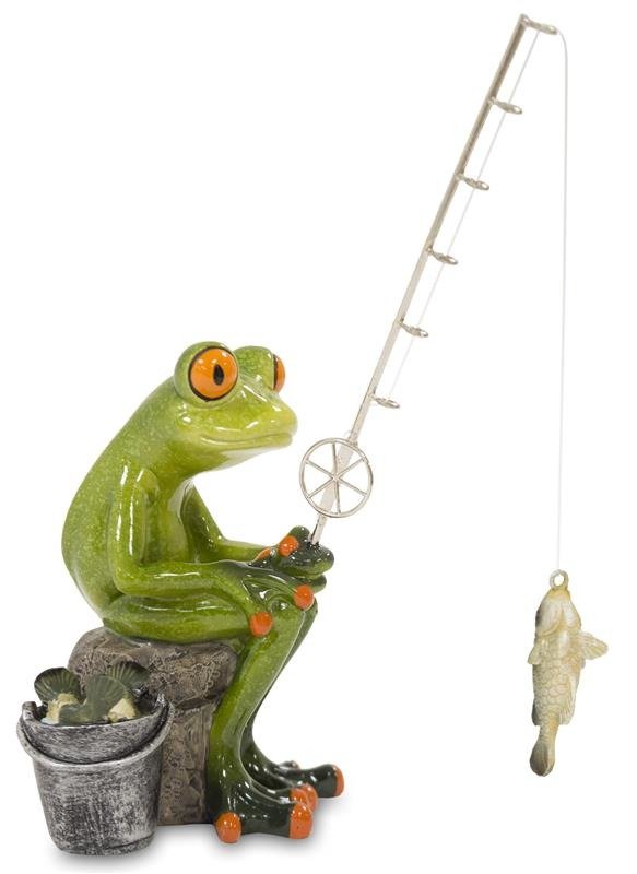 Figurka Żaba, zielona, 18x12x7 cm