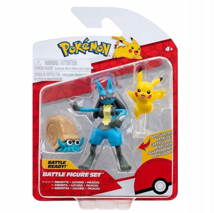 Zdjęcia - Figurka / zabawka transformująca Jazwares Figurki Bitewne Pokemon Omanyte Lucario Pikachu 