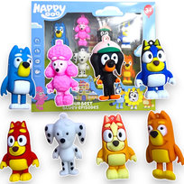 FIGURKI BLUEY I BINGO ZESTAW 8 FIGUREK Z BAJKI RODZINA PRZYJACIELE FIGURKA