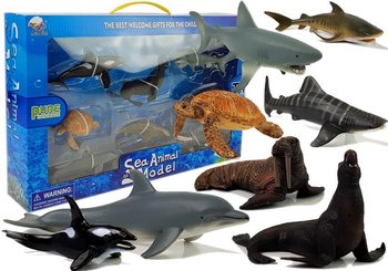 Figurki Edukacyjne Morskie Zwierzęta 8 Elementów Rekiny Foka Delfin Mors Żółw - Lean Toys