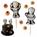 Figurki na tort kościotrupy dynie dekoracje halloween ozdoby na tort 8 szt - Elhandel
