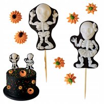 Figurki na tort kościotrupy dynie dekoracje halloween ozdoby na tort 8 szt