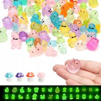 FIGURKI ŚWIECĄCE W CIEMNOŚCI ZWIERZĘTA MINI 130SZT DEKORACJE DIY AKWARIUM