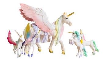 Figurki Unicorn Jednorożec Pegaz 5 Koni Rodzina - Inna marka