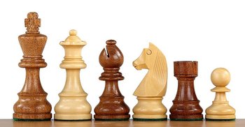 Figury szachowe German (Timeless) Akacja Indyjska/Bukszpan 3,5 Cala Rzeźbione Drewniane Gra planszowa Sunrise Chess & Games - Sunrise Chess & Games