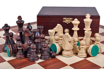 Figury szachowe Staunton Nr 6 W Kasecie Drewnianej Rzeźbione Drewniane Gra planszowa Sunrise Chess & Games - Sunrise Chess & Games