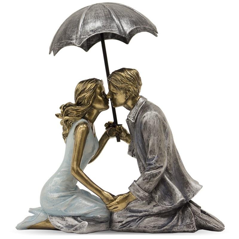Fiigurka Para z parasolą, 18x16,5x8,5 cm