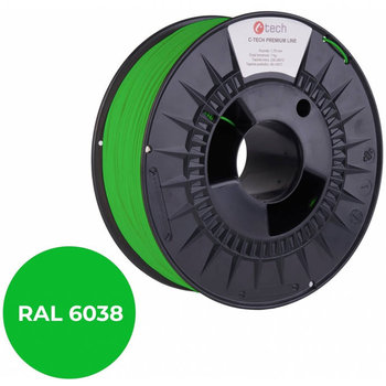 Filament do drukarki 3D C-TECH PREMIUM LINE, PETG, RAL6038, 1,75mm, 1kg, Luminous green - C-TECH