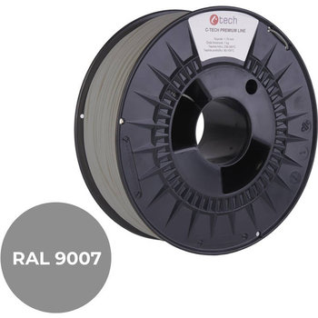 Filament do drukarki 3D C-TECH PREMIUM LINE, PETG, RAL9007, 1,75mm, 1kg, Grey aluminium - C-TECH