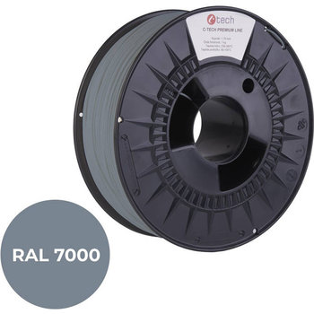 Filament do drukarki 3D C-TECH PREMIUM LINE, PLA, RAL7000, 1,75mm, 1kg, Squirrel grey - C-TECH