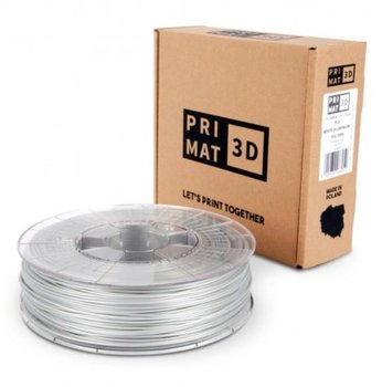 Filament do drukarki 3D PRI-MAT3D PLA, White Aluminium RAL 9006, 1.75 mm - Pri-Mat 3D
