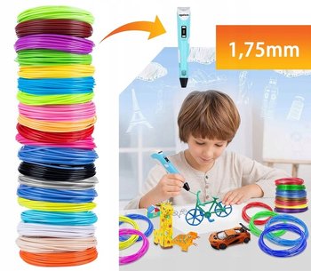 FILAMENTY WKŁADY DO DŁUGOPISU PEN 3D 100 metrów / 20 kolorów x 5m - Preston