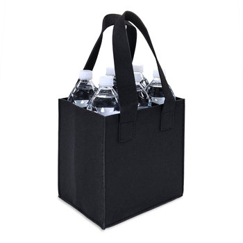Filcowa torba na butelki 24x18x24 cm - Koszyk na zakupy z 6 przegrodami na 1,2 l butelki lub męska torebka - Amazinggirl