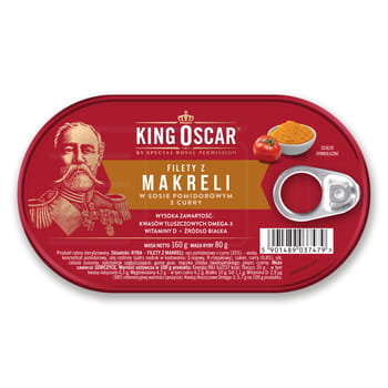 Filety Z Makreli W Sosie Pomidorowym Z Curry 160G King Oscar - M&C