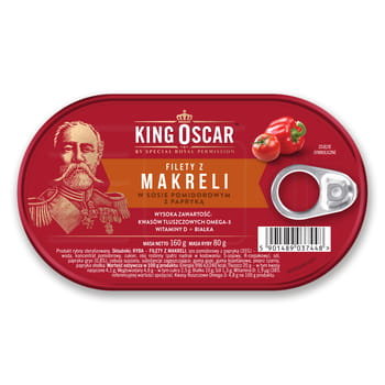 Filety Z Makreli W Sosie Pomidorowym Z Papryką 160G King Oscar - M&C