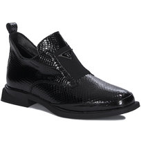 Filippo Botki damskie skórzane lakierowane ocieplane czarne-36