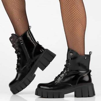 Filippo Botki workery damskie na platformie ocieplane czarne-40 - Inna marka