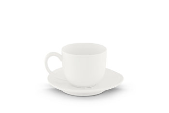 Filiżanka do espresso ze spodkiem RESEDA biały, 6,5x5, porcelana  - Konsimo