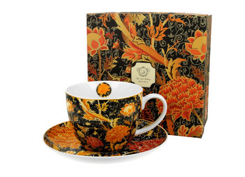 Filiżanka do kawy i herbaty porcelanowa ze spodkiem DUO Cray Floral William Morris400 ml - Duo
