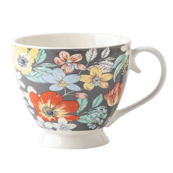 Filiżanka jumbo na stopce, ALTOMDESIGN, folk flowers, 350 ml - Altom