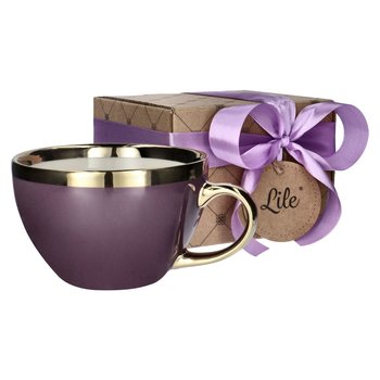 Filiżanka porcelanowa do kawy herbaty fioletowa duża Lile Paeonia LI-040G - Lile