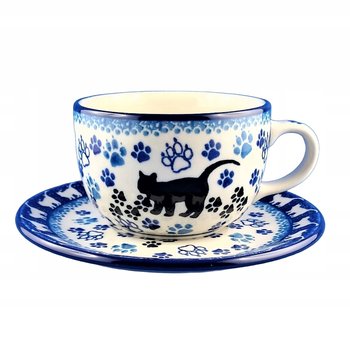 Filiżanka ze spodkiem, 200 ml, Kotek, Ceramika Artystyczna Bolesławiec. - Ceramika Artystyczna Bolesławiec