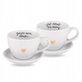 Filiżanki 500 ml porcelanowe ze spodkami – romantyczny zestaw na prezent&nbsp;-&nbsp;Nadzwyczajnie