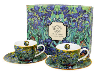 Filiżanki do espresso porcelanowe ze spodkami DUO Irises Vincent Van Gogh 90 ml 2 szt - Duo