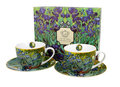 Filiżanki do  kawy i herbaty porcelanowe ze spodkami DUO Irises Vincent Van Gogh 280 ml 2 szt - Duo