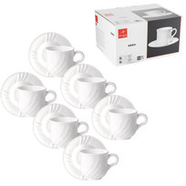 Filiżanki ze spodkami Bormioli Rocco Ebro 235 ml 6 sztuk 12 elementów BORMIOLI ROCCO