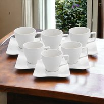 Filiżanki ze spodkami Florina Morris 220 ml porcelana komplet 6 szt Florina