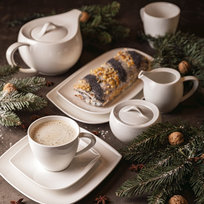 Filiżanki ze spodkami Florina Moss komplet 12 el. porcelana na 6 osób Florina